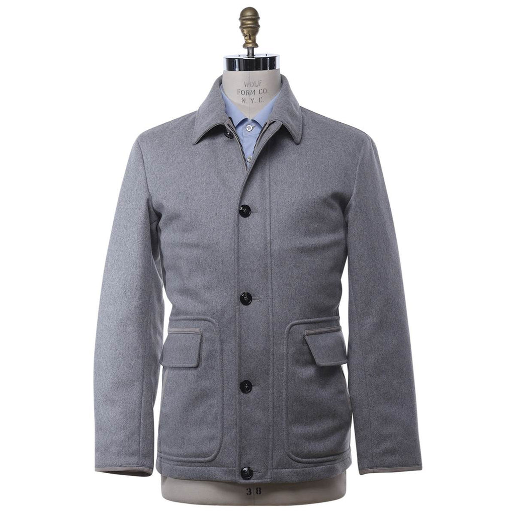 Kiton KITON Gray Cashmere Fur Coat Gray 000