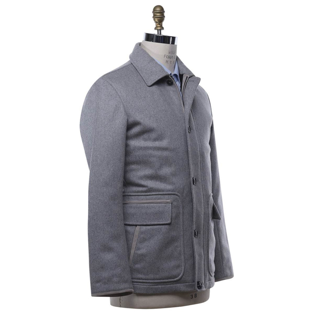Kiton KITON Gray Cashmere Fur Coat Gray 001