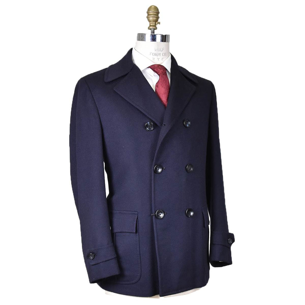 Kiton KITON Blue Wool Double Breasted Coat Blue 001