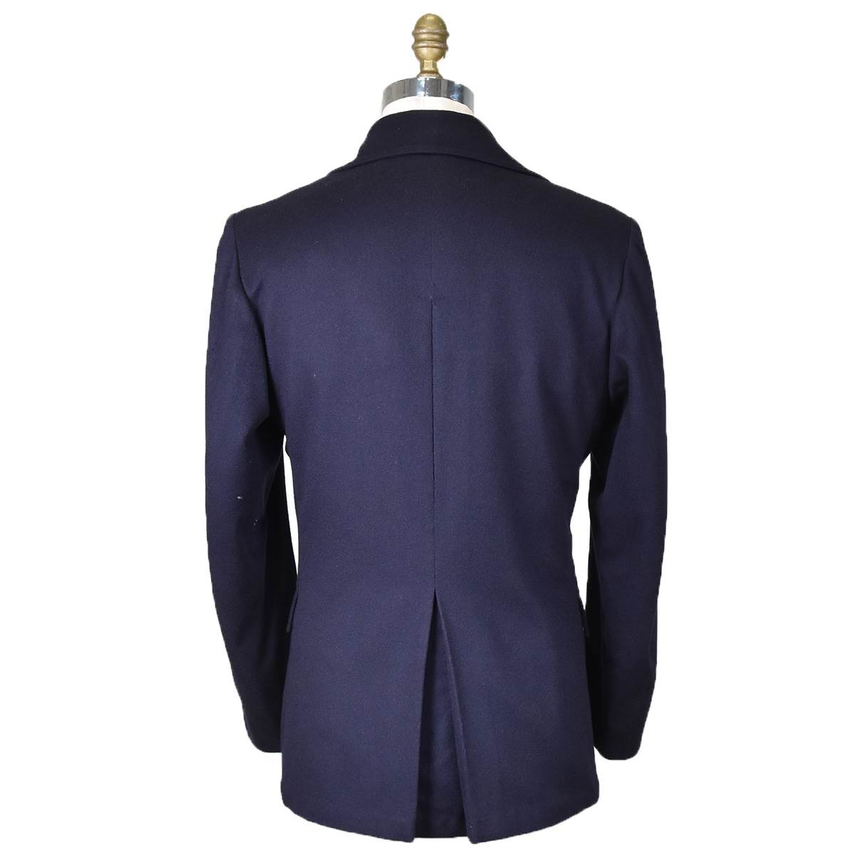 KITON Blue Wool Double Breasted Coat