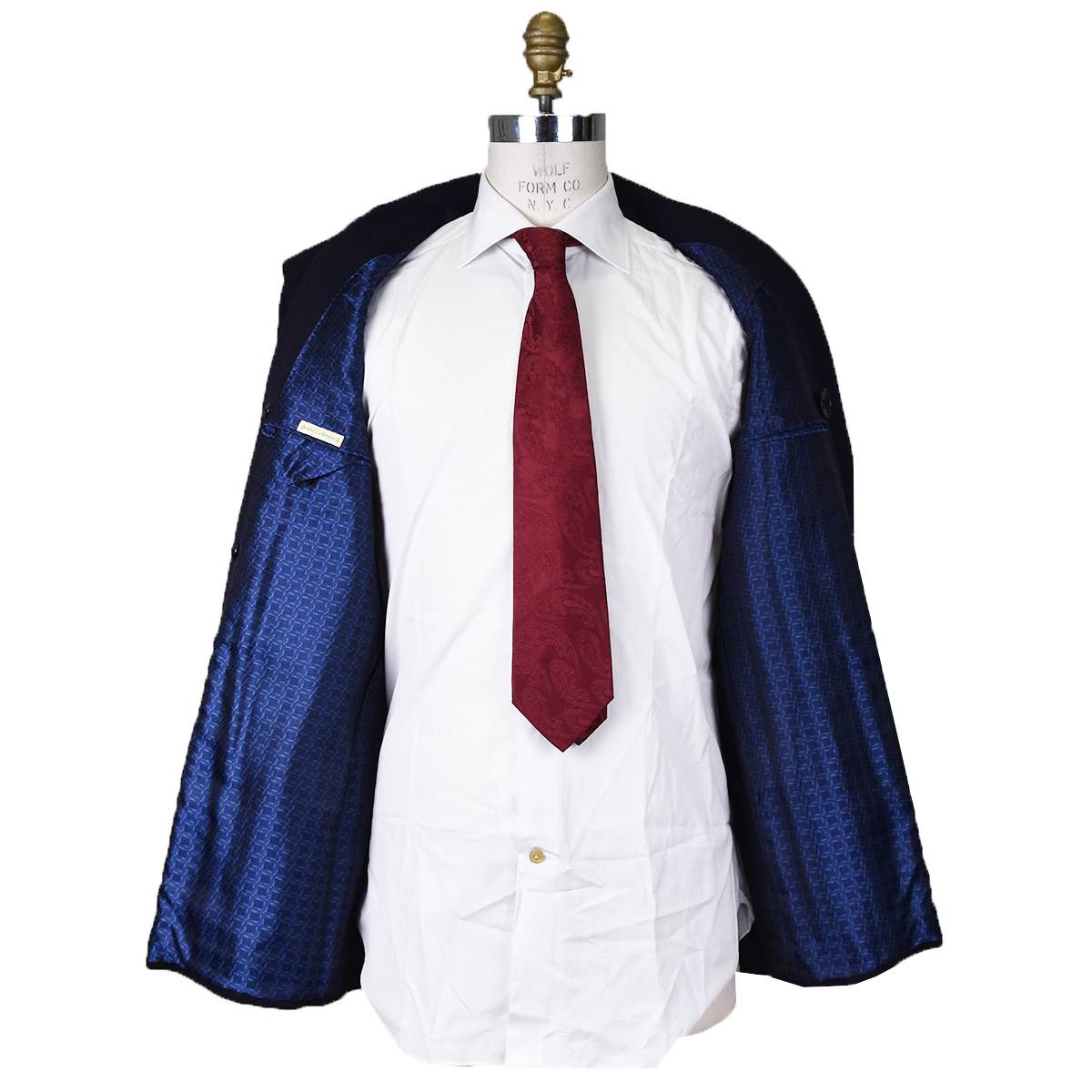KITON Blue Wool Double Breasted Coat