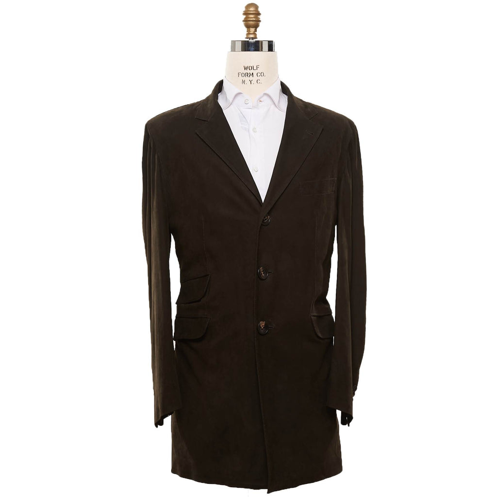 KITON Brown Leather Vicuna Bolivia Coat