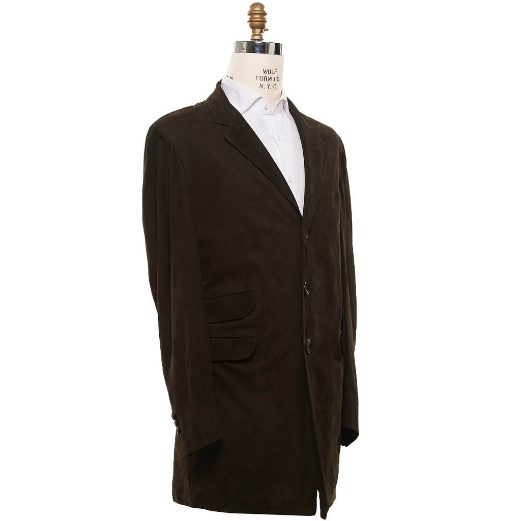 KITON Brown Leather Vicuna Bolivia Coat