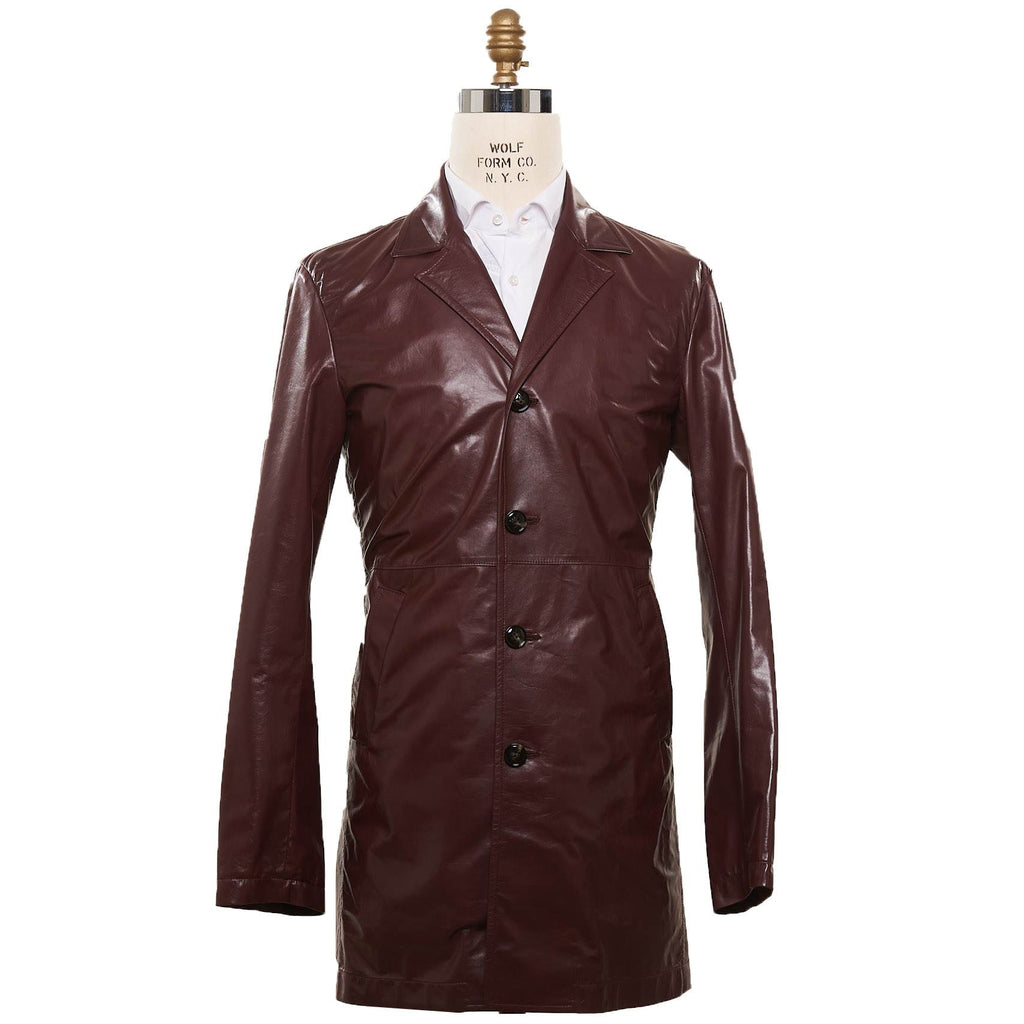 Kiton KITON Purple Leather  Coat Purple 000