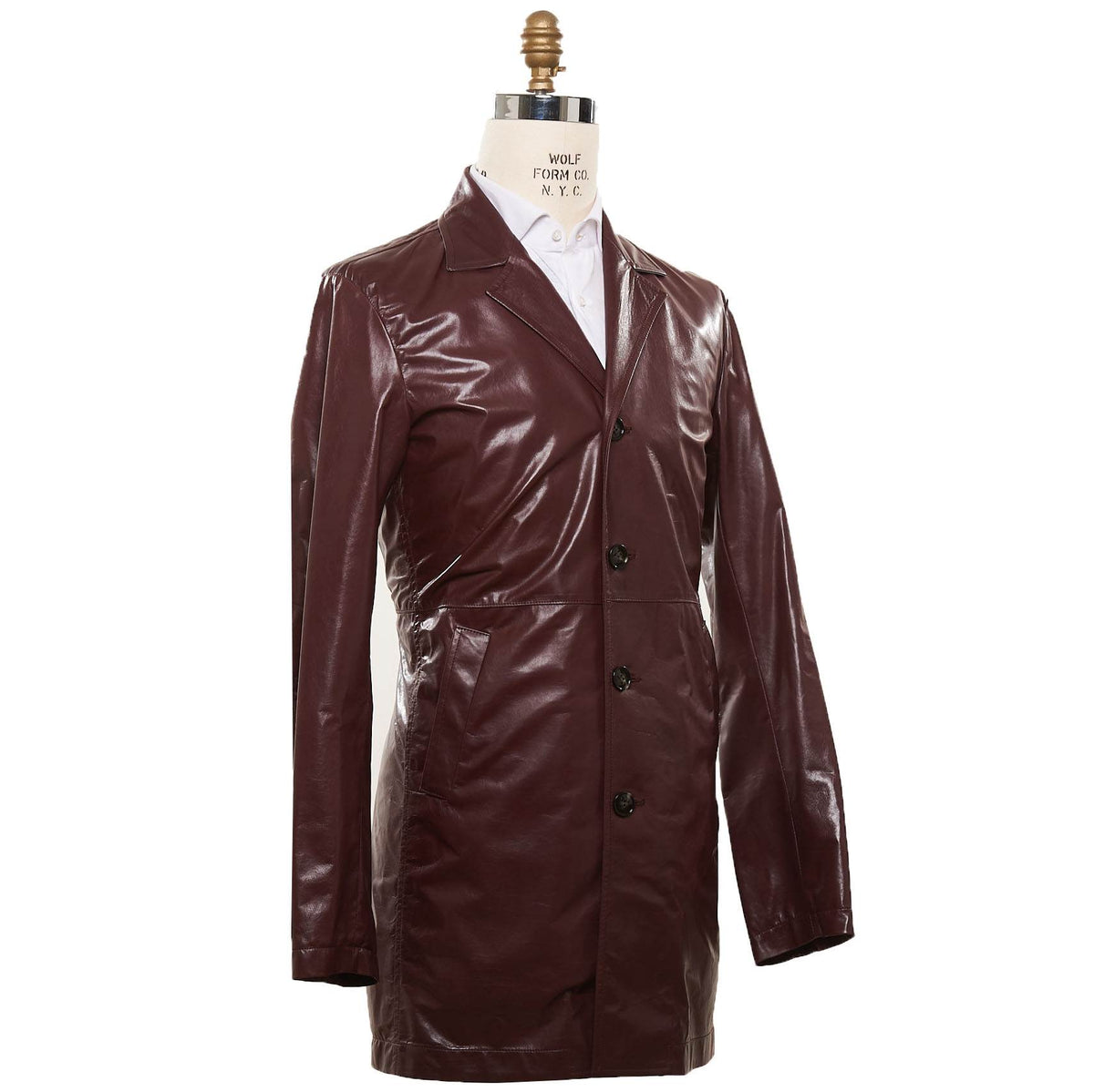 Kiton KITON Purple Leather  Coat Purple 001
