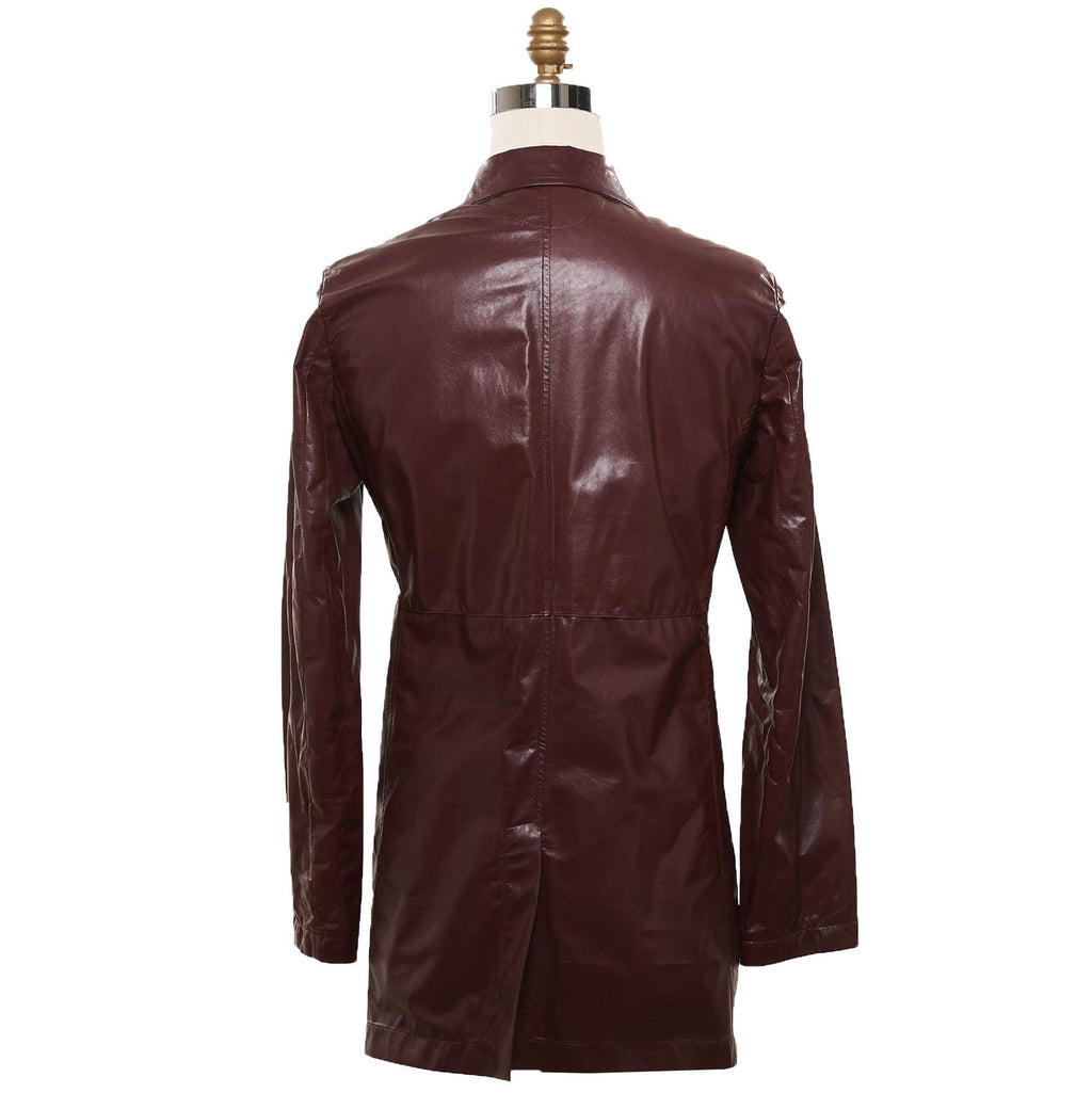 KITON Purple Leather  Coat