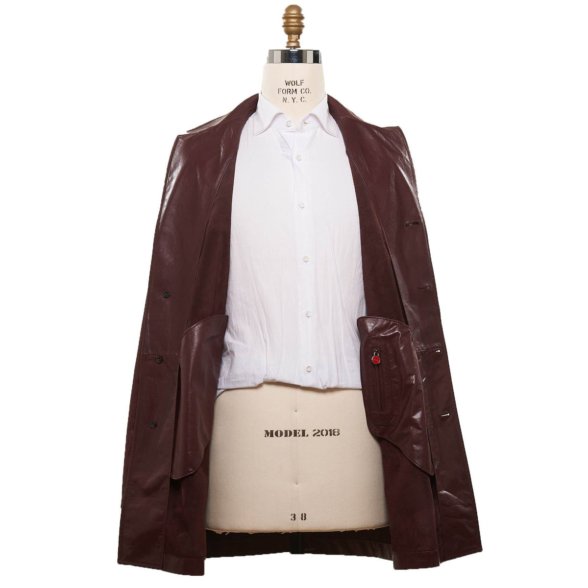 KITON Purple Leather  Coat