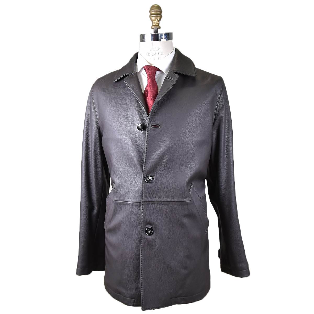 Kiton KITON Black Leather Deerskin Coat Black 000