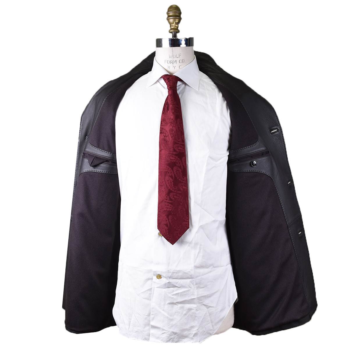 KITON Black Leather Deerskin Coat