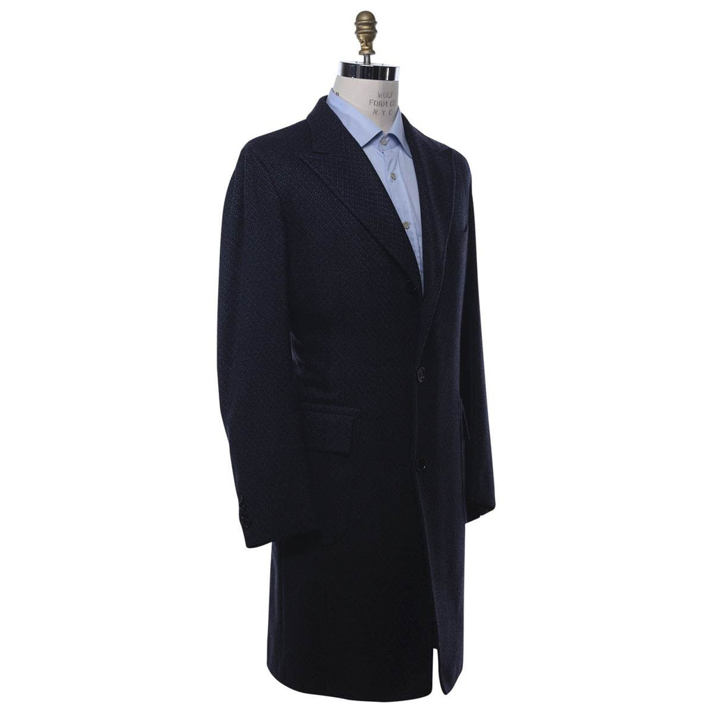 Kiton KITON Dark Blue Cashmere Silk Overcoat Dark Blue 001
