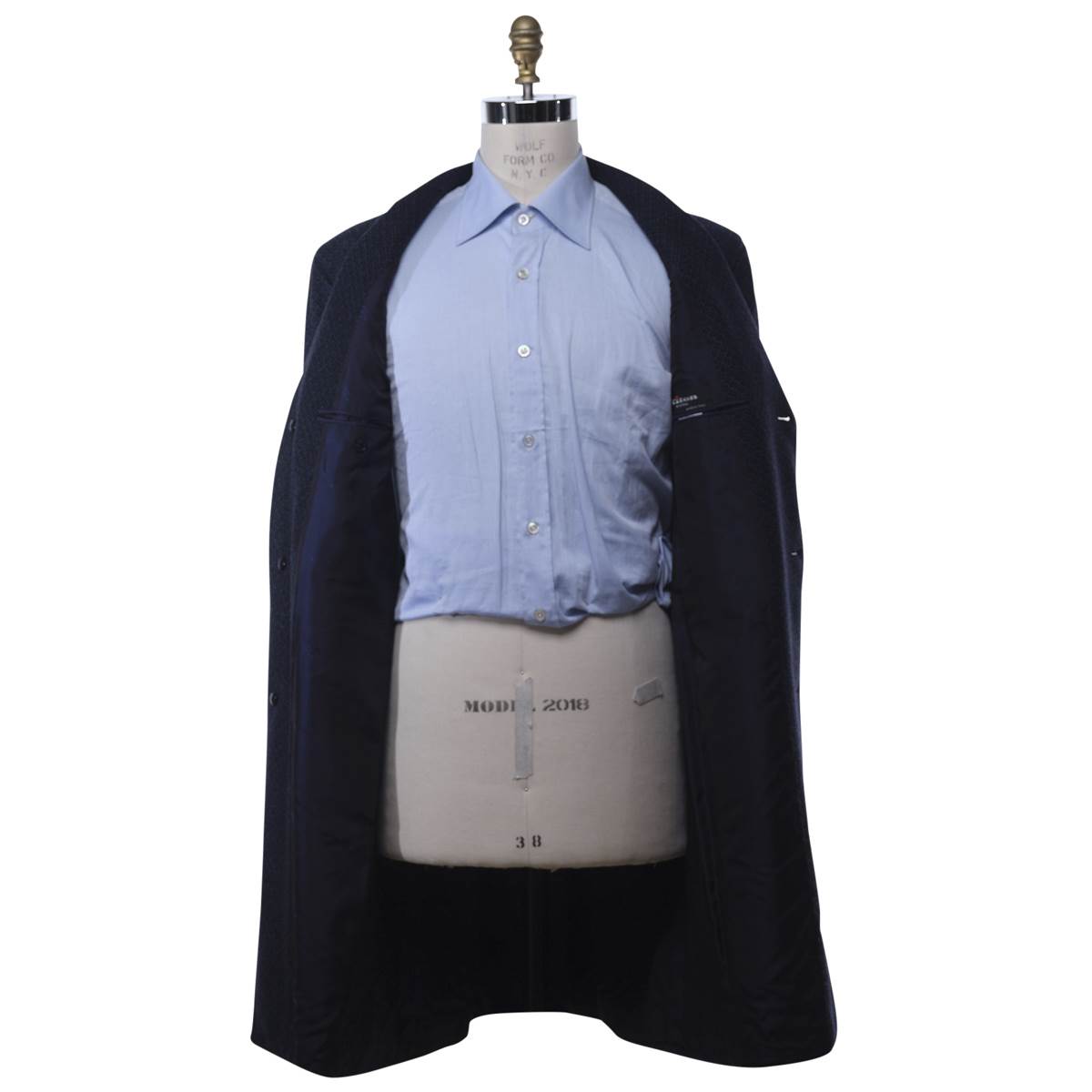 KITON Dark Blue Cashmere Silk Overcoat