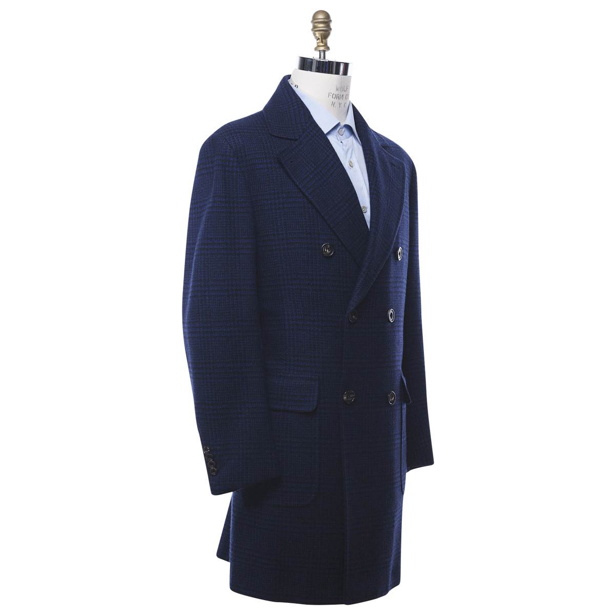 Kiton KITON Dark Blue Wool Overcoat Dark Blue 001