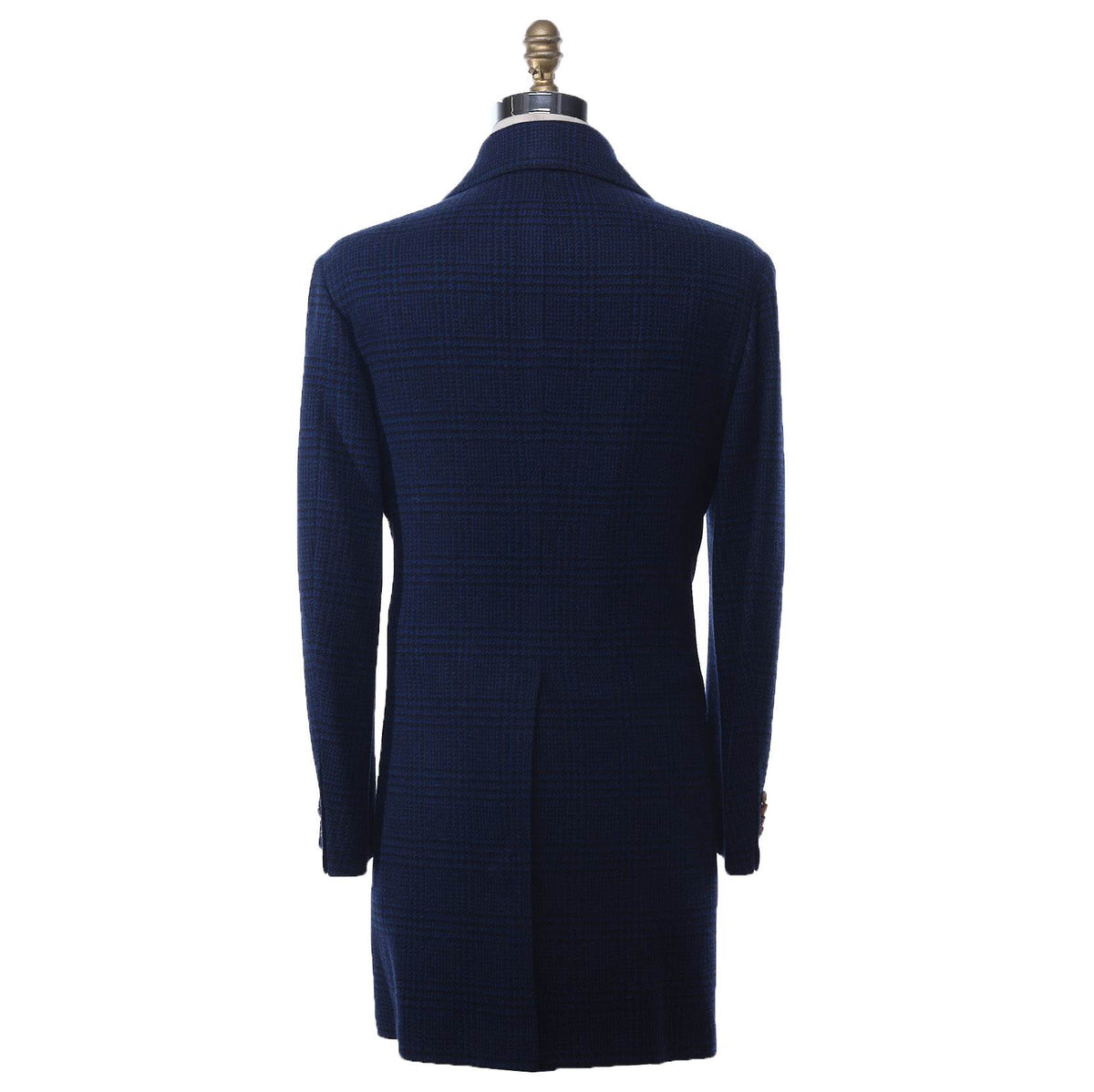 KITON Dark Blue Wool Overcoat