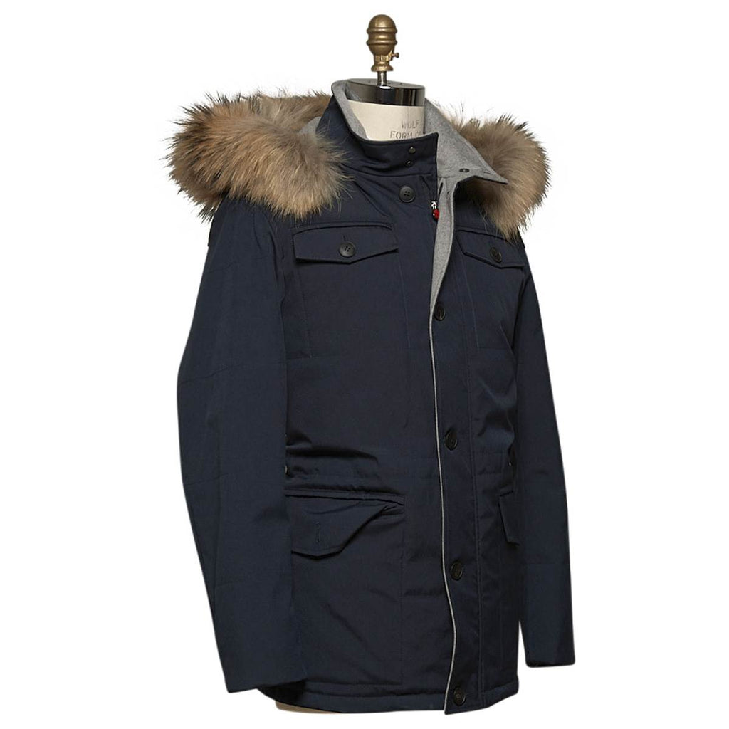 Kiton KITON Blue Pl Cotton Murmaski Coat Blue 001