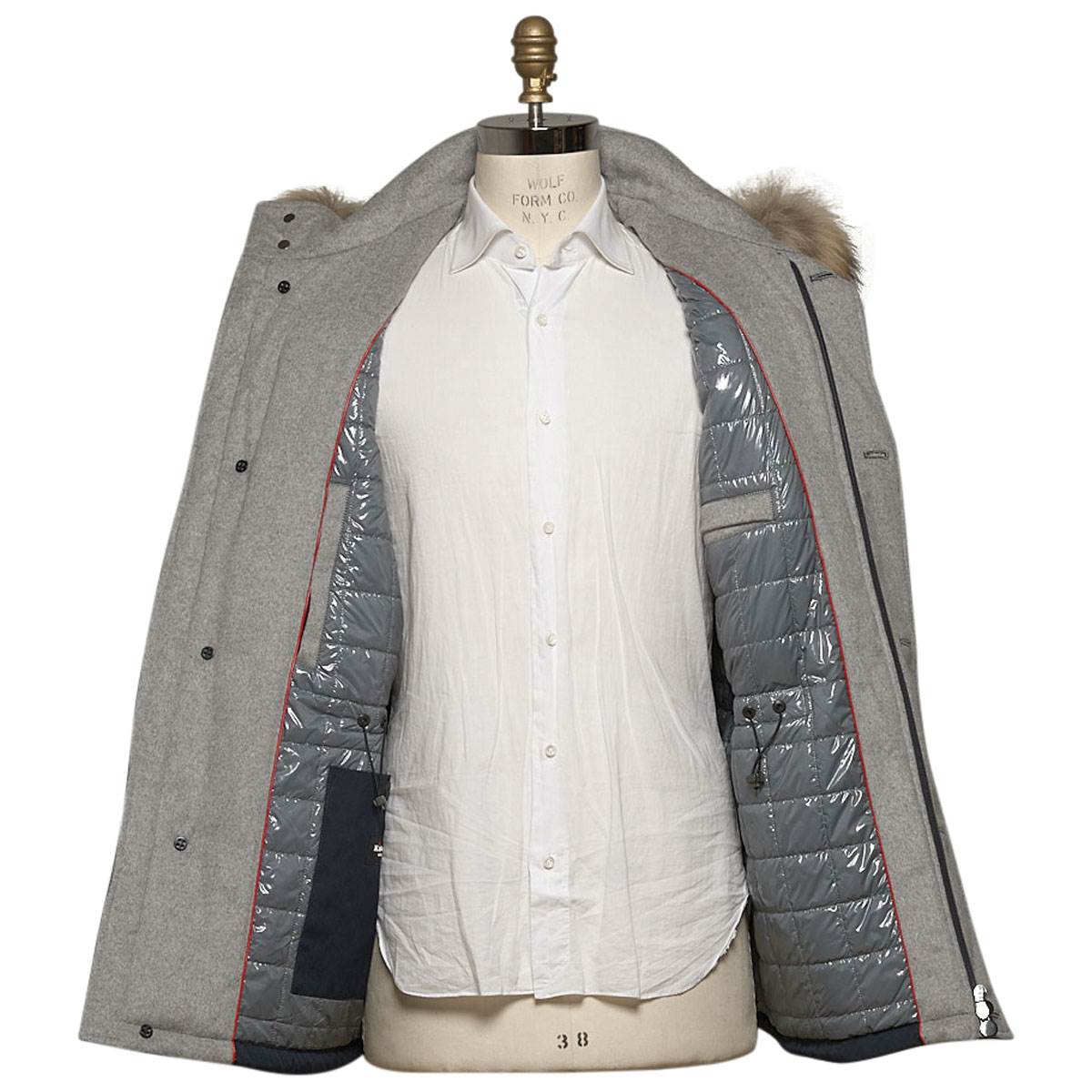 KITON Blue Pl Cotton Murmaski Coat