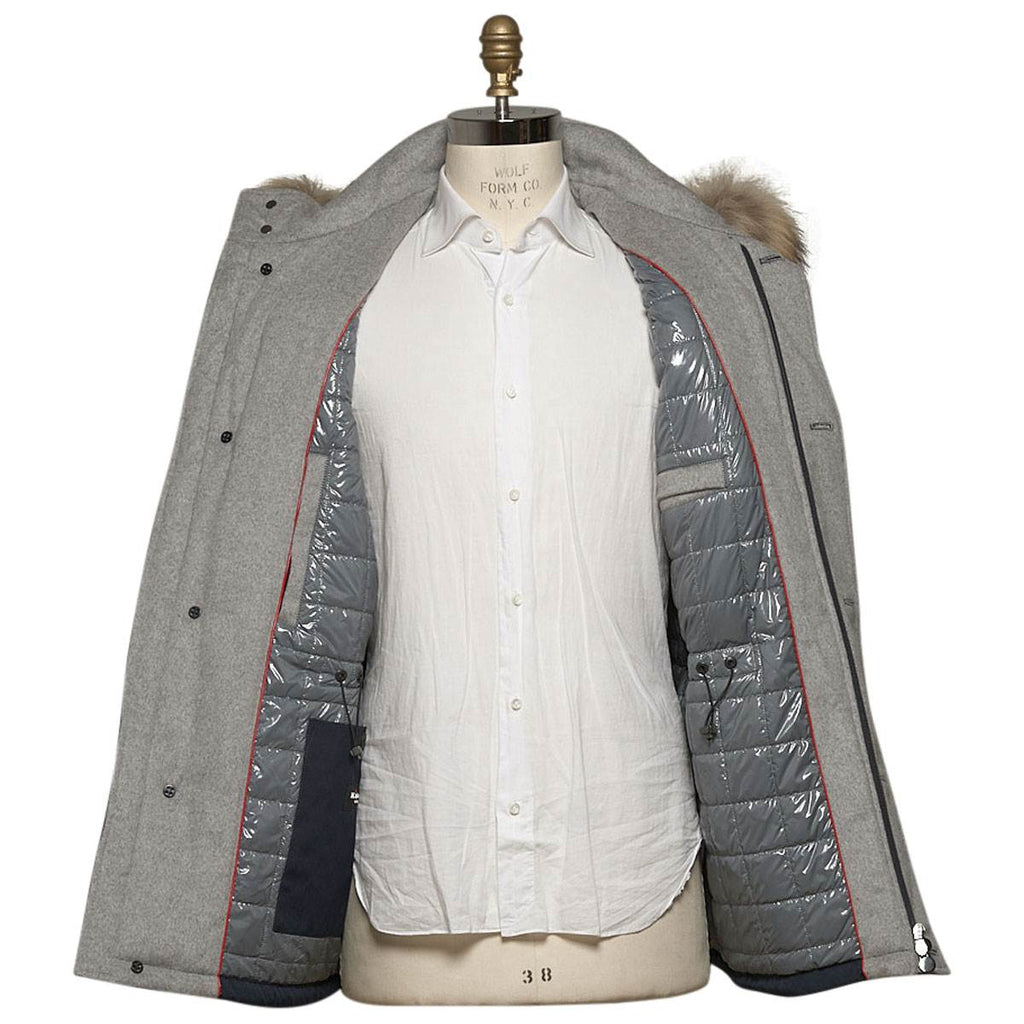 KITON Blue Pl Cotton Murmaski Coat