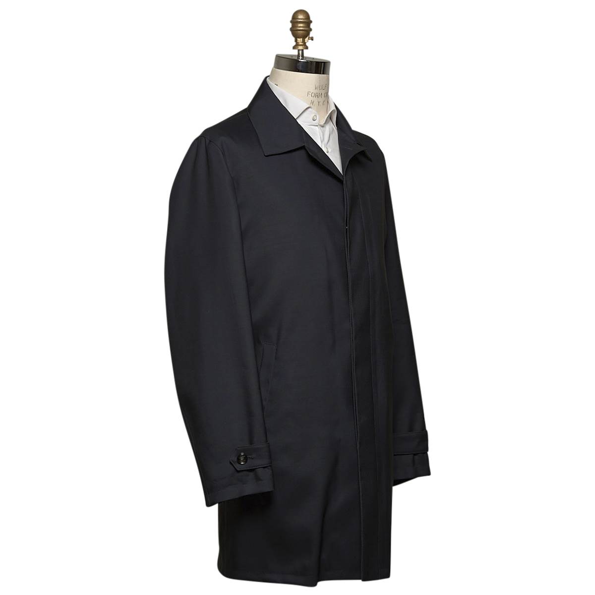 KITON Dark Blue Wool Silk Coat