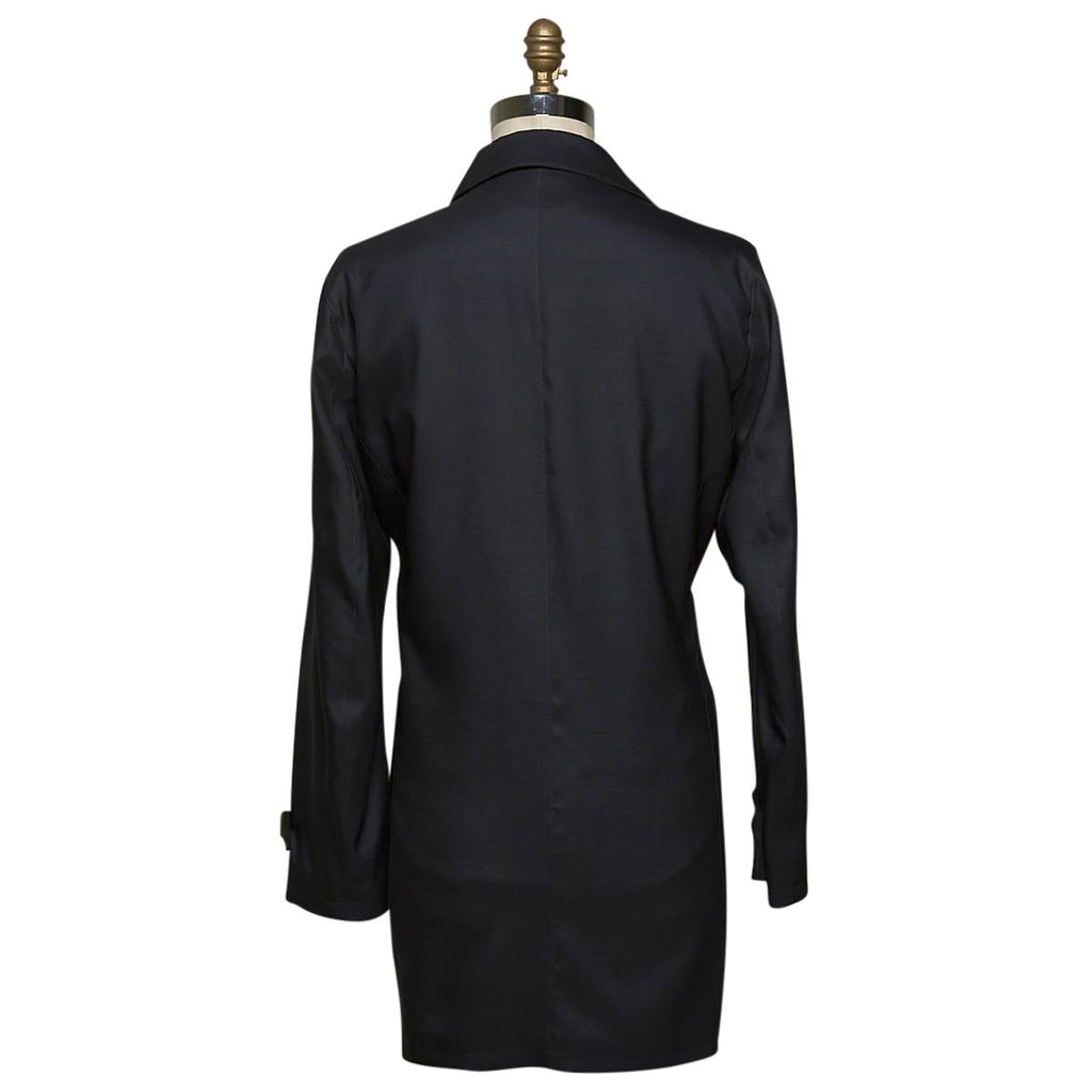 KITON Dark Blue Wool Silk Coat