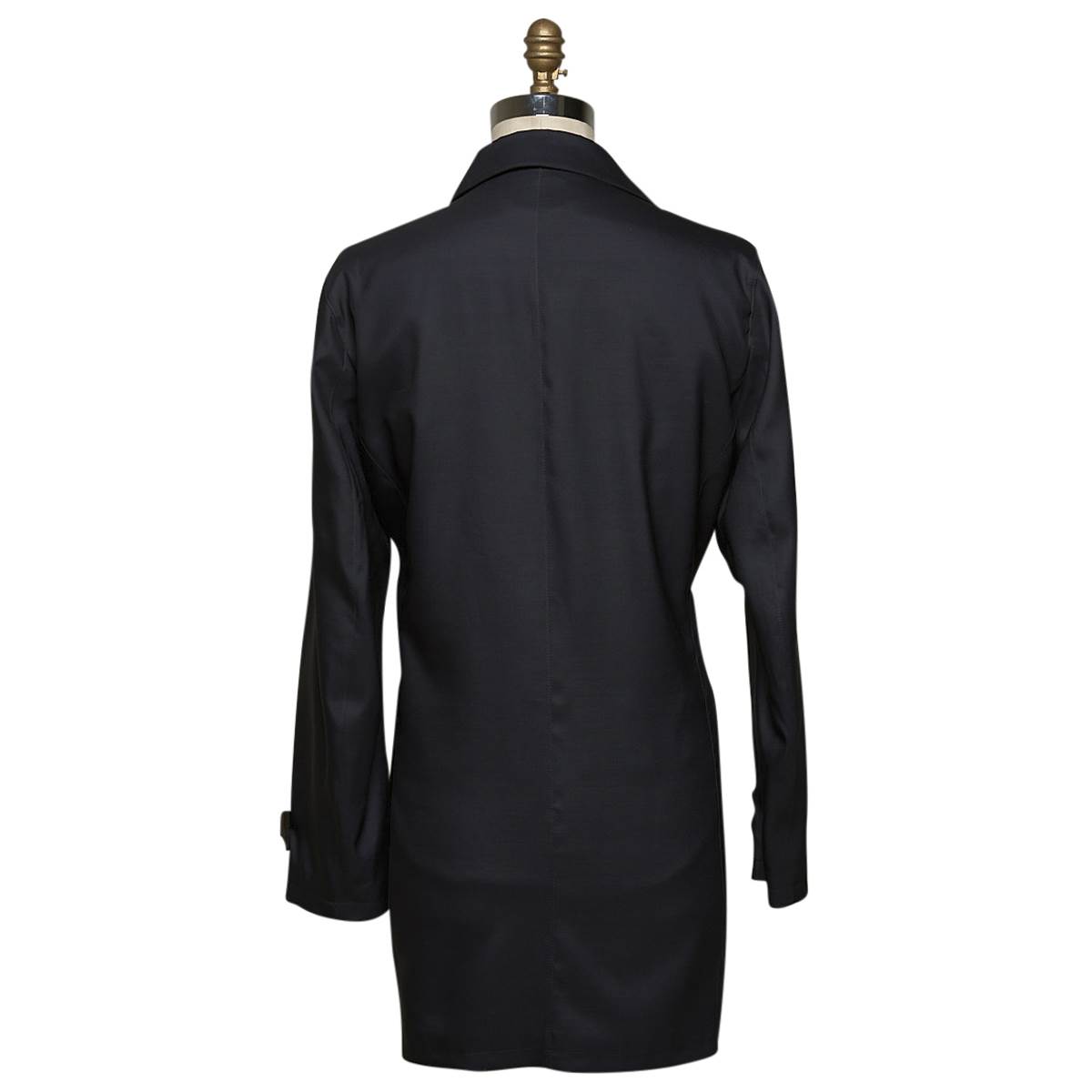 KITON Dark Blue Wool Silk Coat
