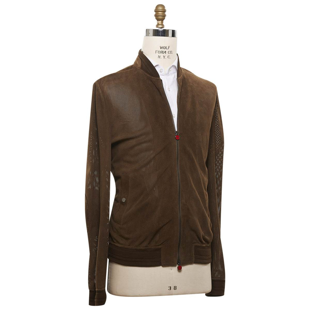 Kiton KITON Brown Leather Lambskin Coat Brown 001
