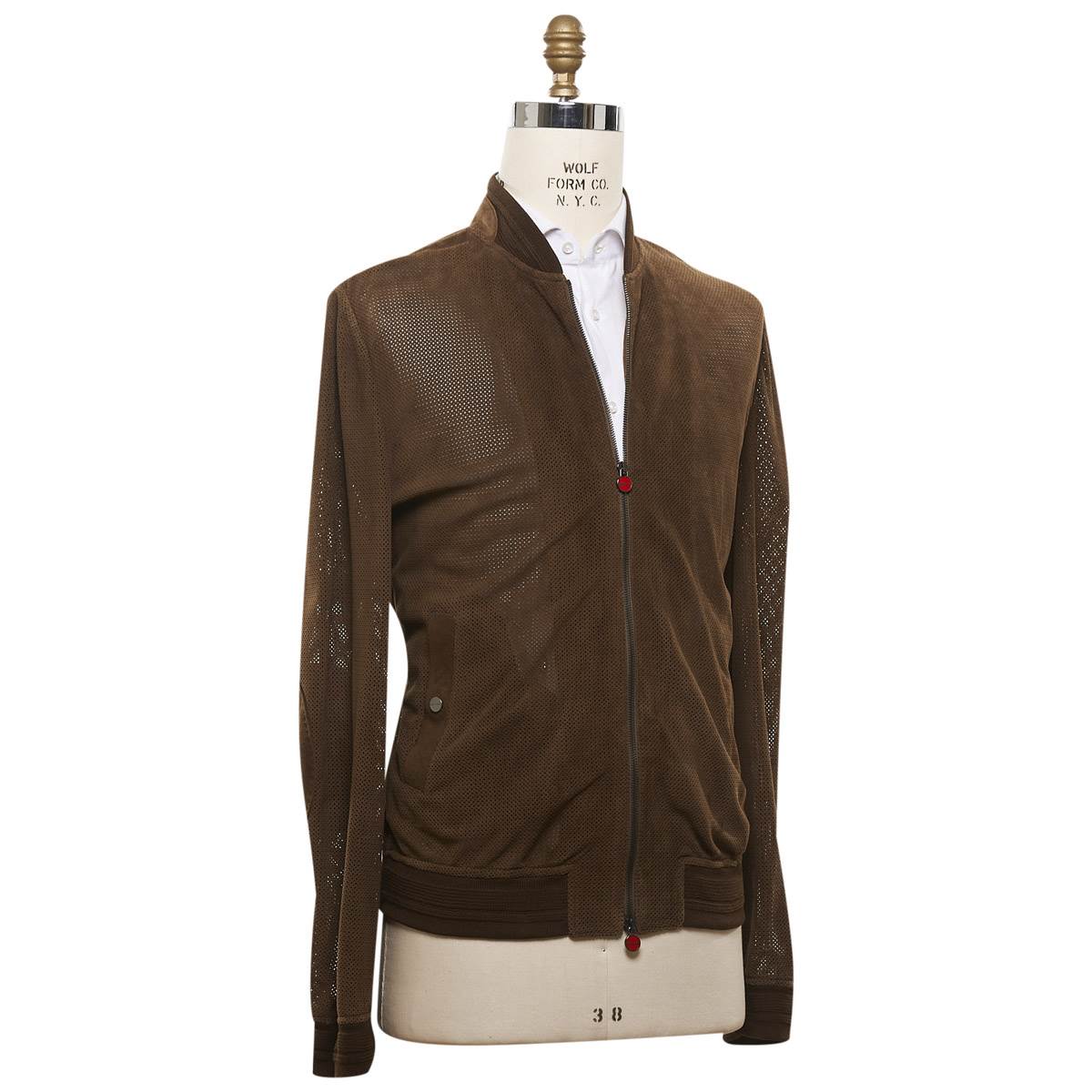 Kiton KITON Brown Leather Lambskin Coat Brown 001