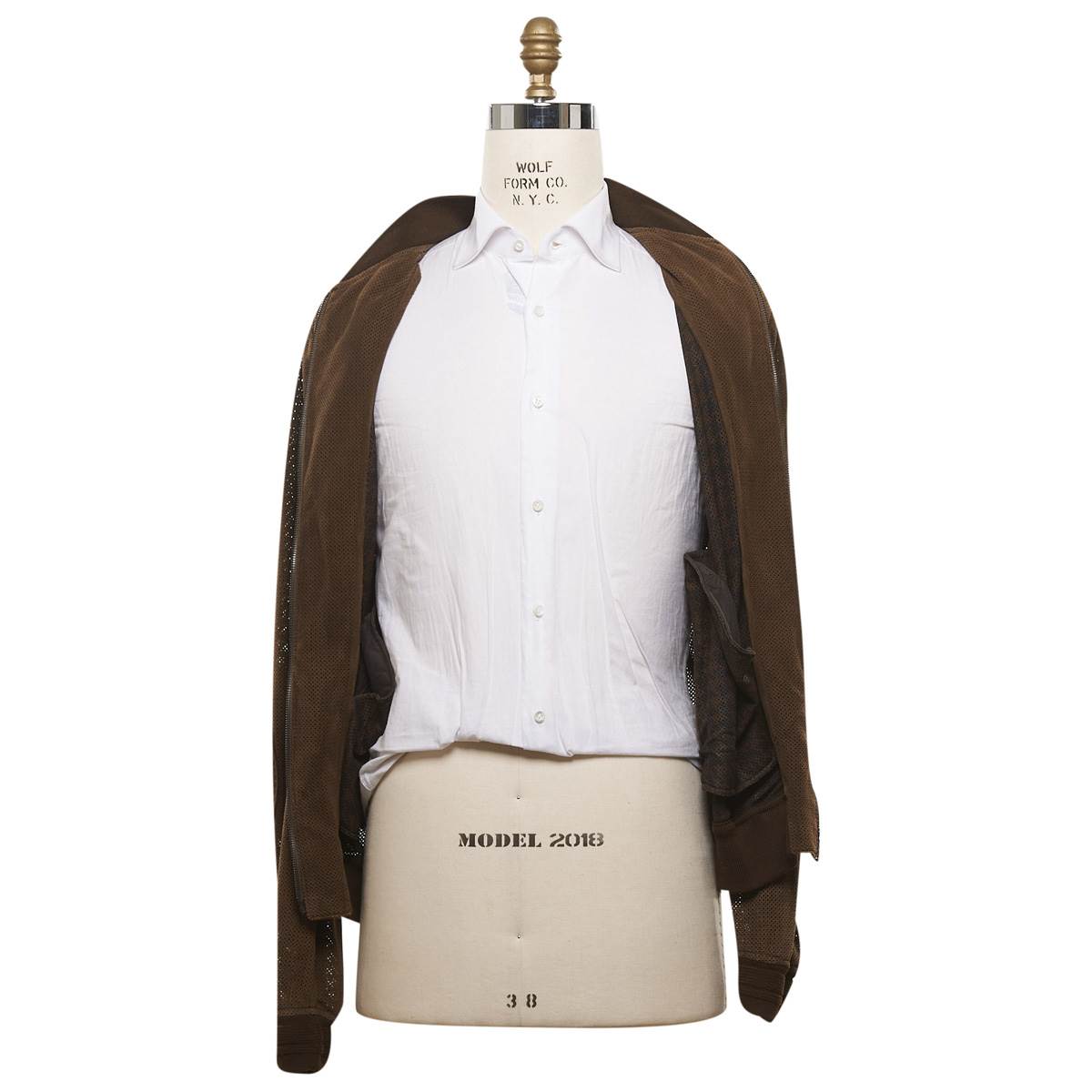 KITON Brown Leather Lambskin Coat