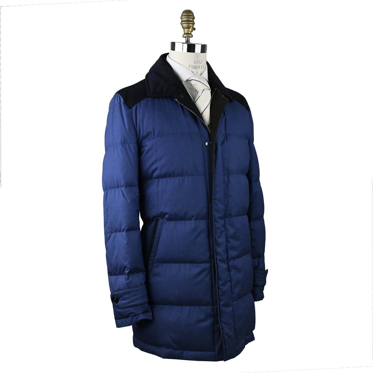 Kiton KITON Blue Wool Silk Coat Blue 001