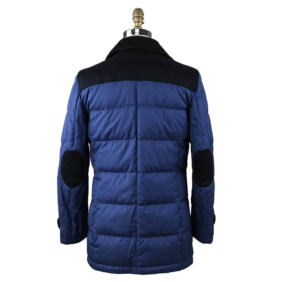 KITON Blue Wool Silk Coat