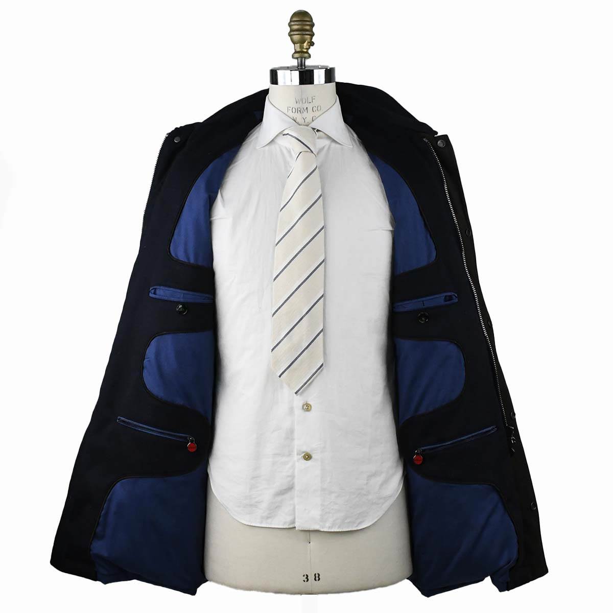 KITON Blue Wool Silk Coat