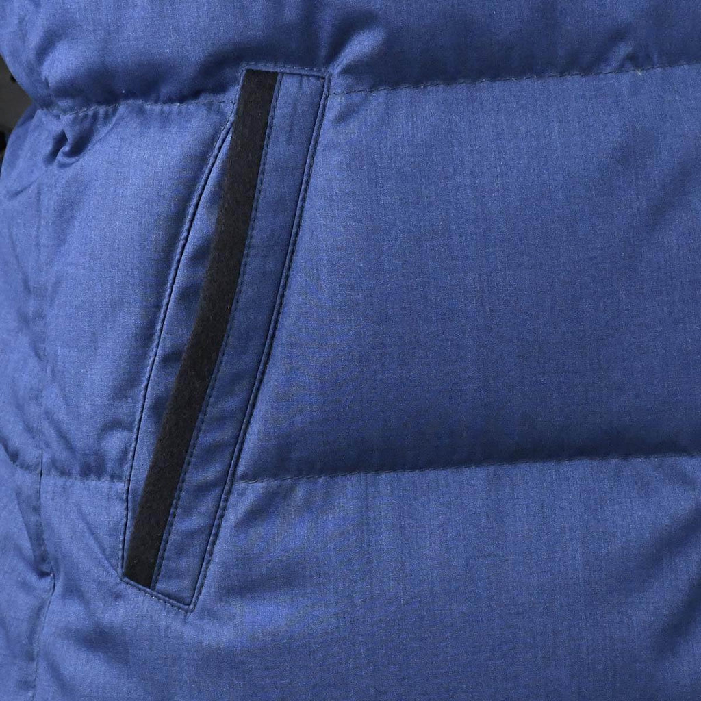 KITON Blue Wool Silk Coat