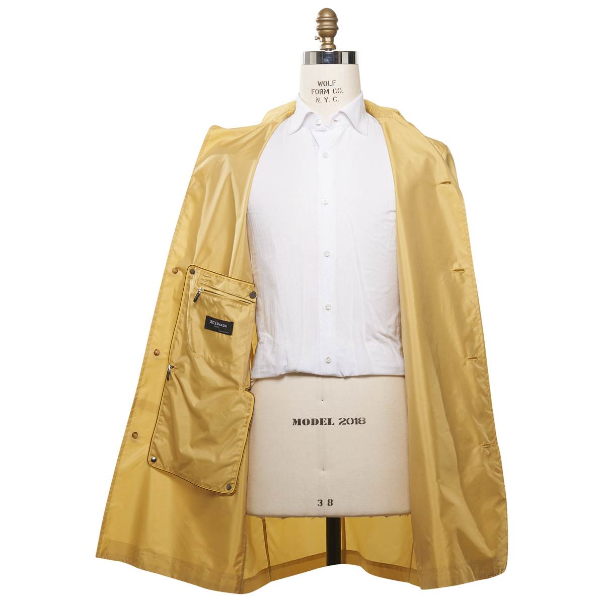 KITON Yellow Pl Silk Packable Rain Coat