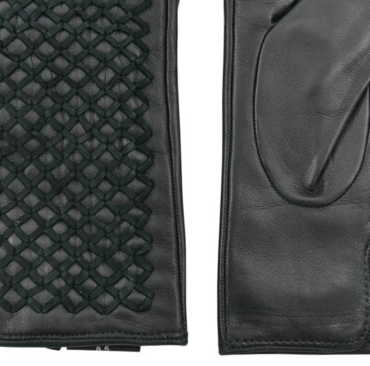 Kiton KITON Green Leather Cashmere Gloves Green 001