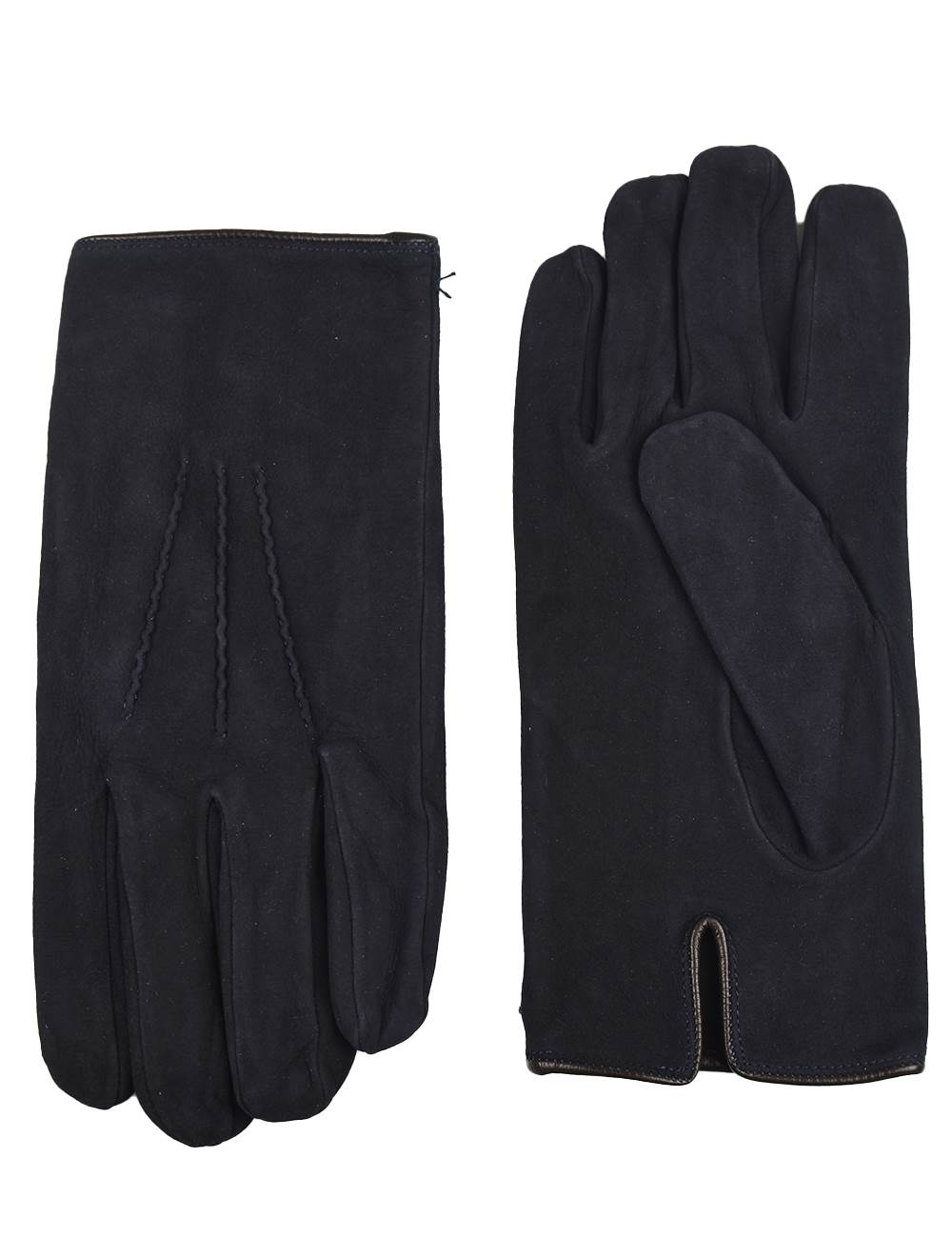 Kiton Kiton Blue Leather Suede Gloves Blue 000