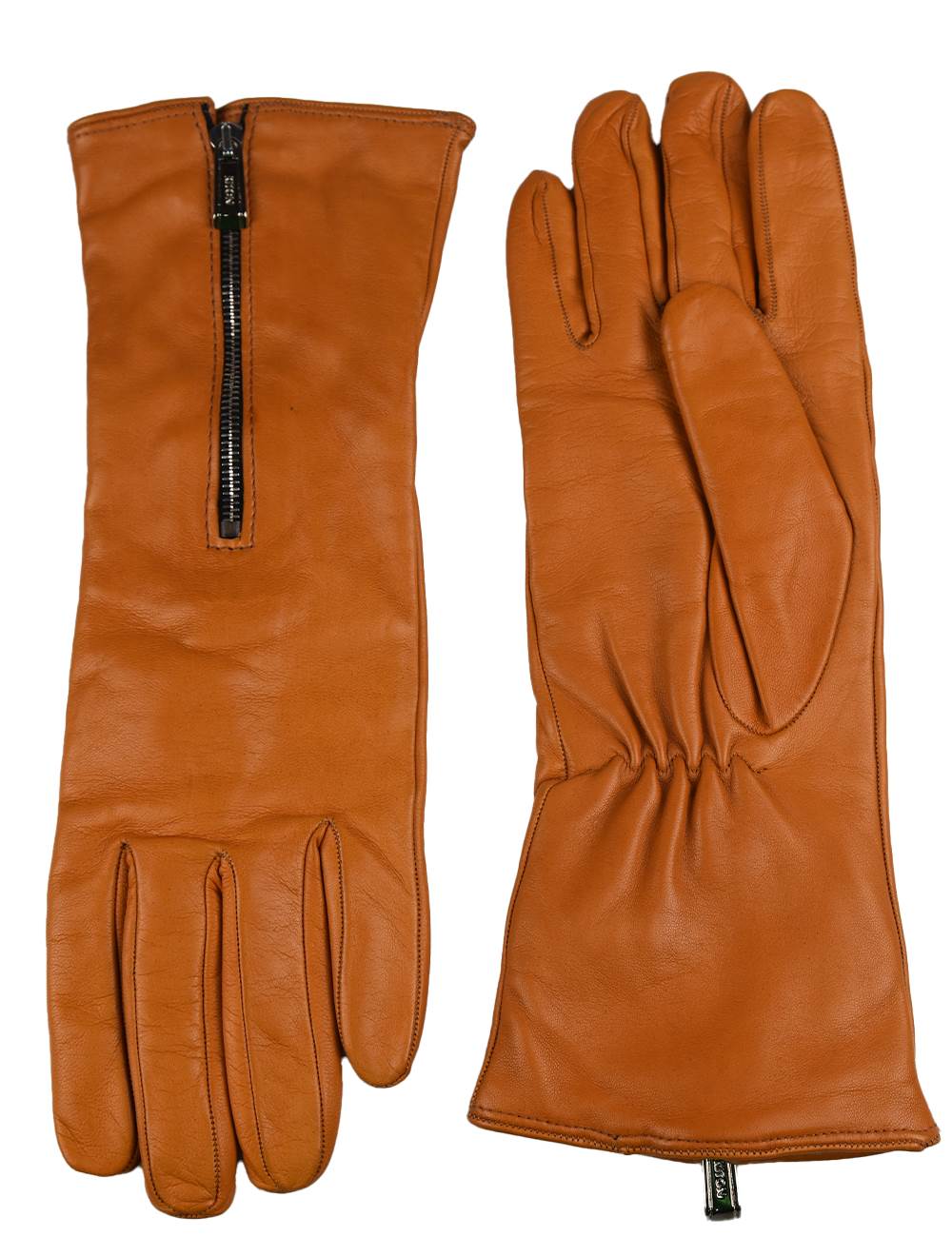 Kiton Kiton Orange Leather Lamb Gloves Orange 000