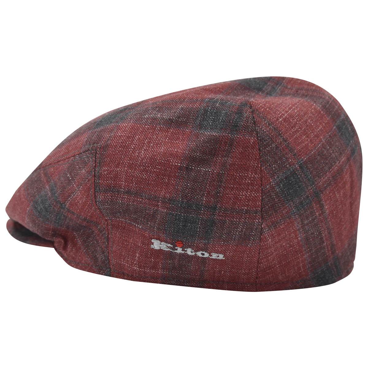 Kiton Kiton Red Black Cashmere Silk Linen Flat Cap Red / Black 000
