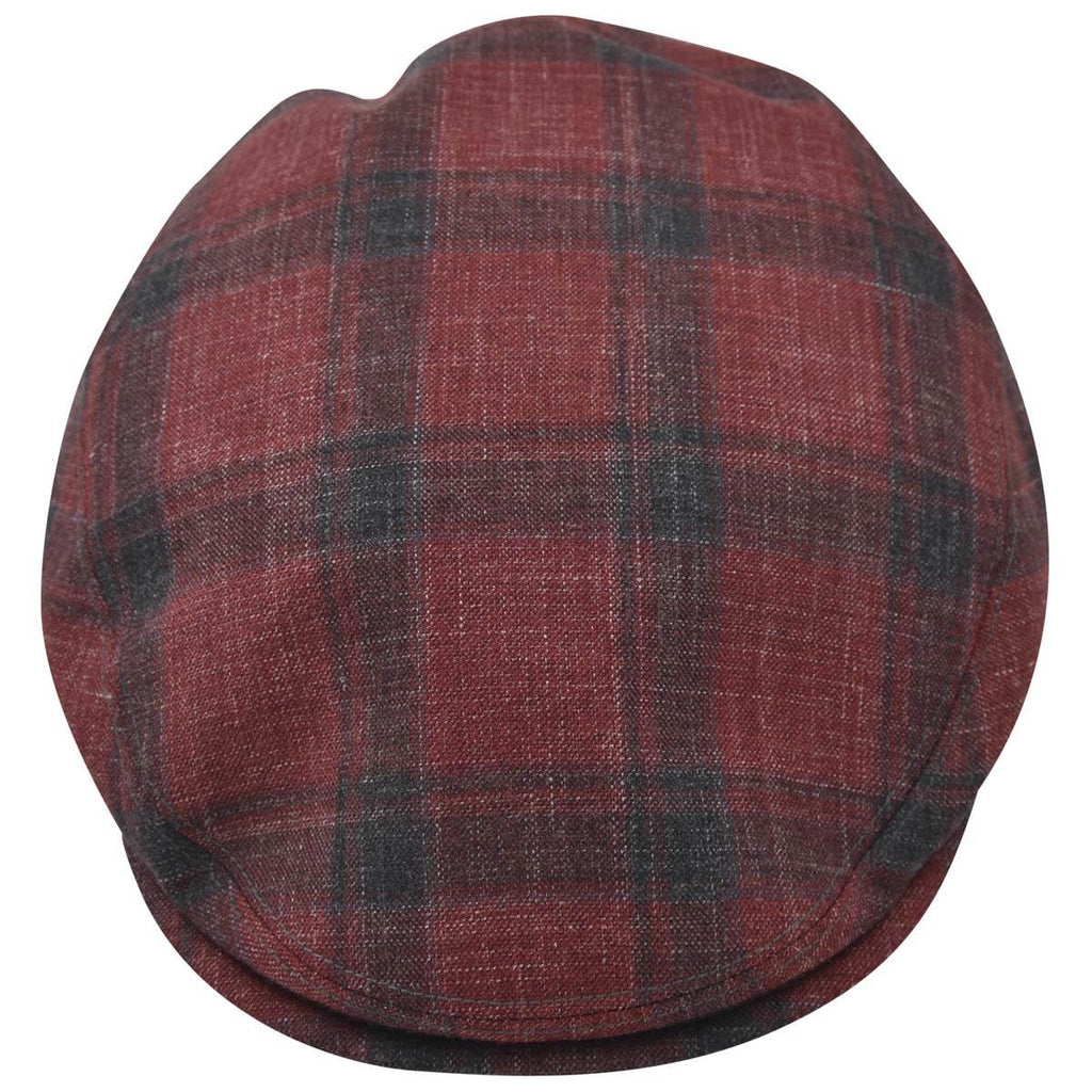 Kiton Red Black Cashmere Silk Linen Flat Cap