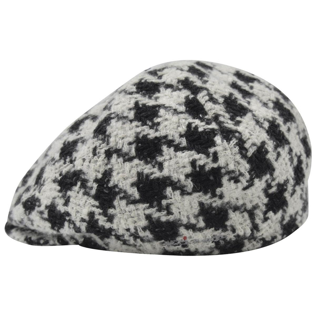 Kiton Kiton White Black Cashmere Silk Flat Cap White / Black 000