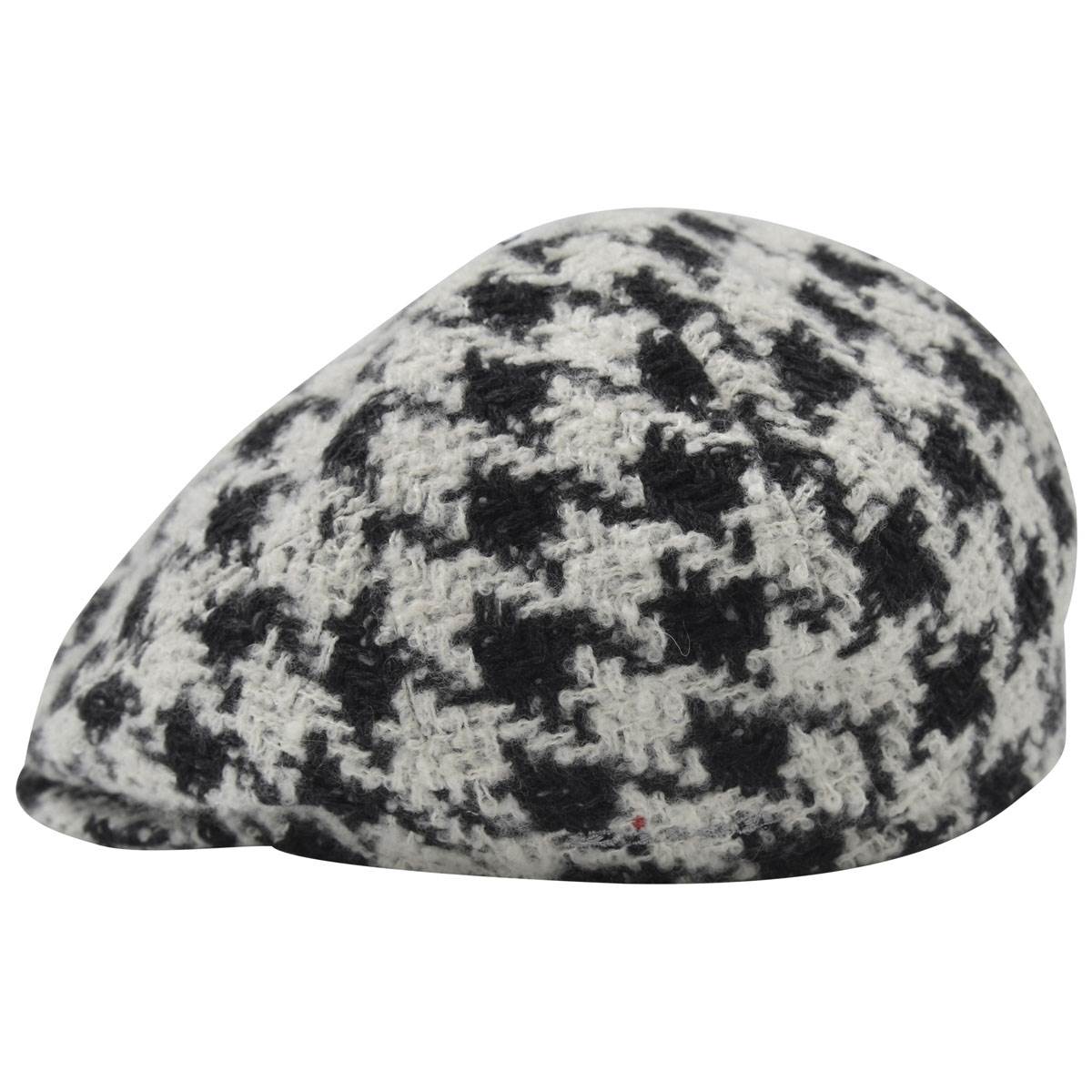 Kiton Kiton White Black Cashmere Silk Flat Cap White / Black 000