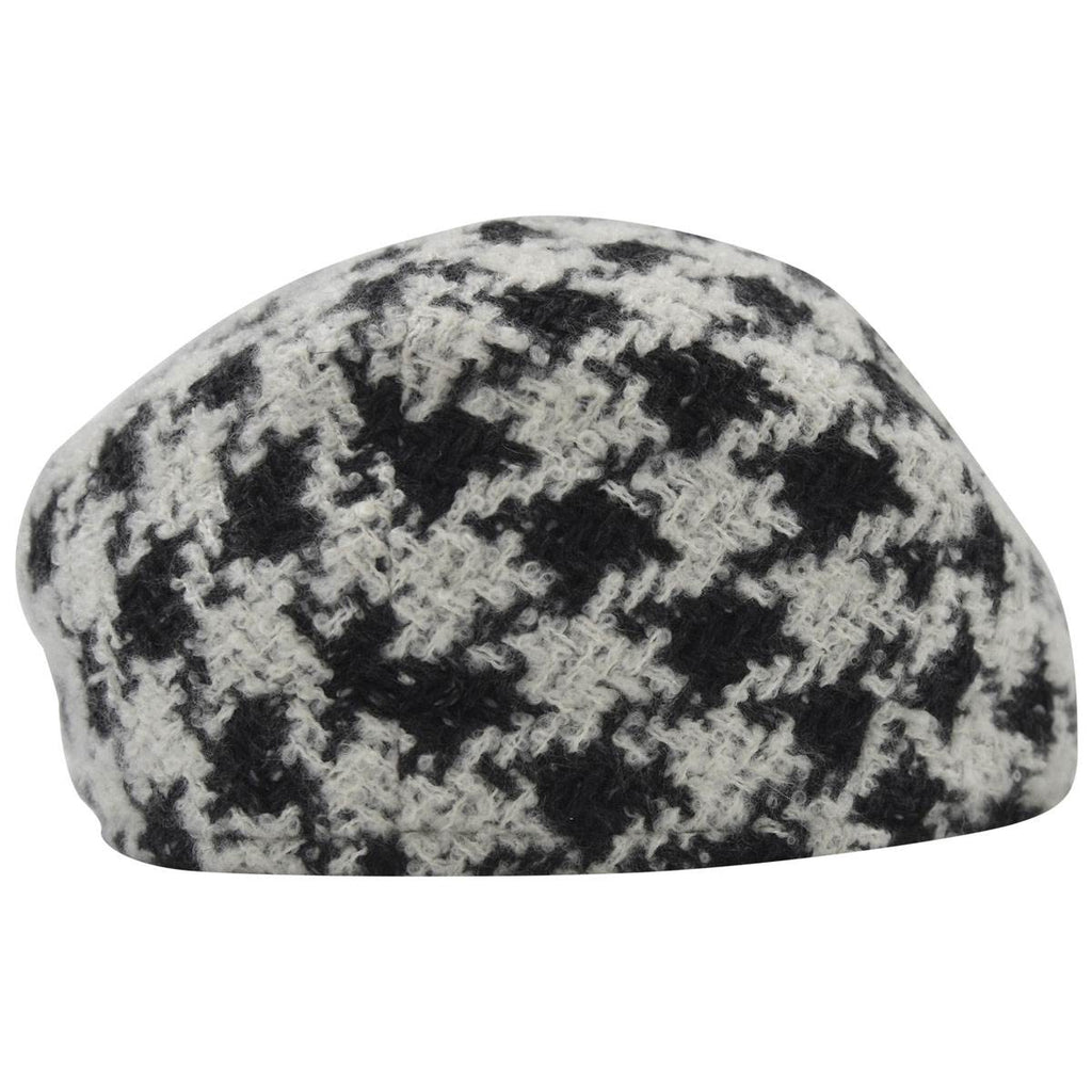 Kiton Kiton White Black Cashmere Silk Flat Cap White / Black 001