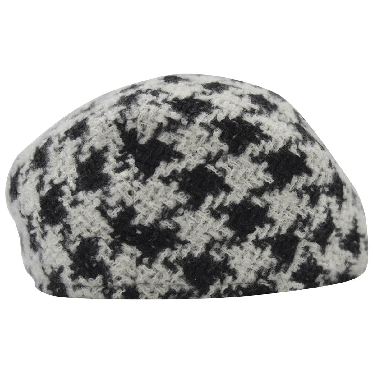 Kiton Kiton White Black Cashmere Silk Flat Cap White / Black 001