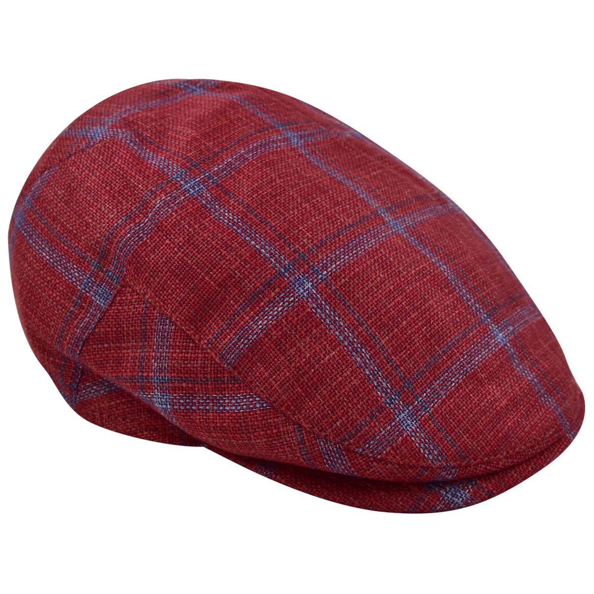 Kiton KITON Blue Red Cashmere Silk Linen Flat Cap Blue/Red 000