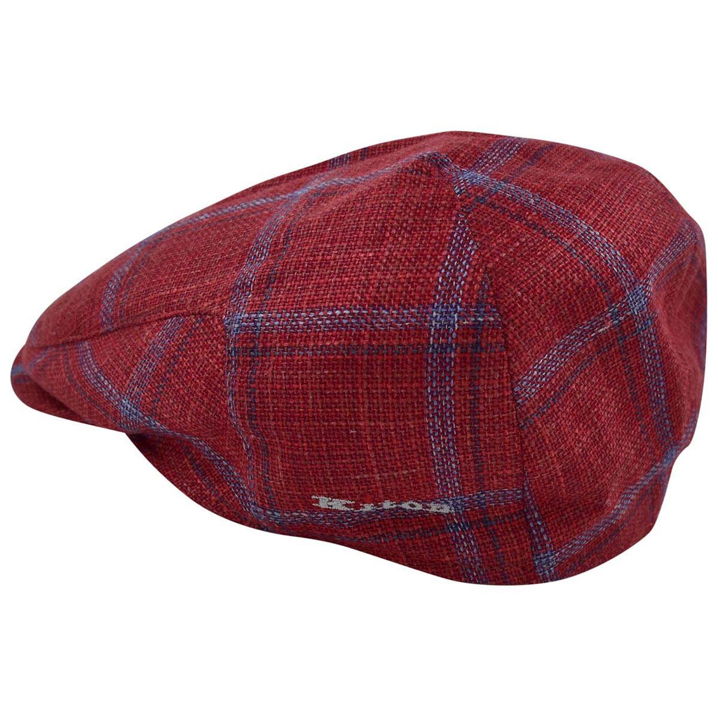 KITON Blue Red Cashmere Silk Linen Flat Cap