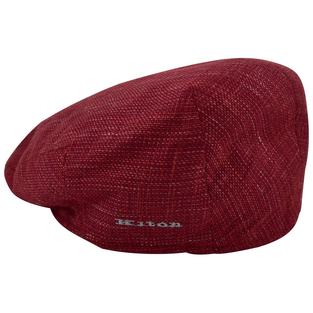 KITON Red Cashmere Silk Linen Flat Cap
