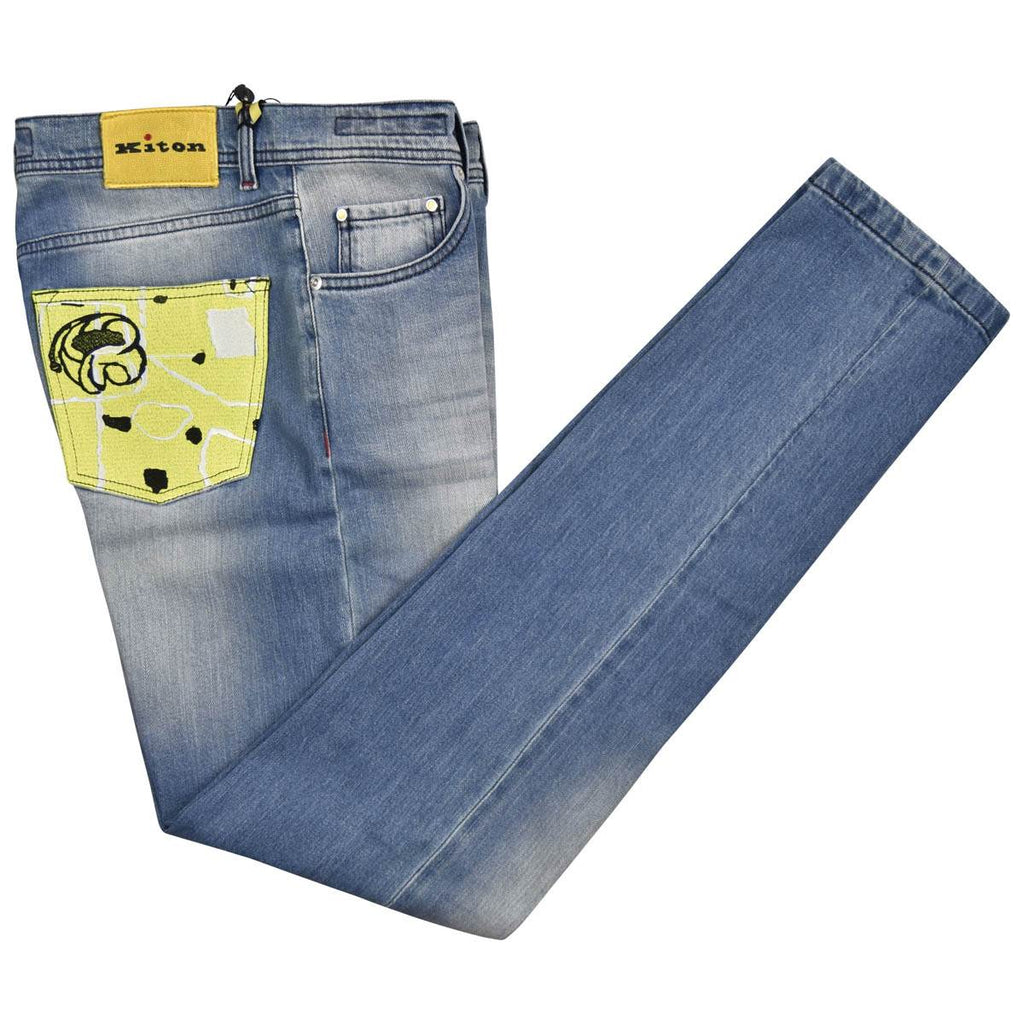 Kiton KITON Light Blue Cotton Ea Jeans Special Edition Light Blue 000