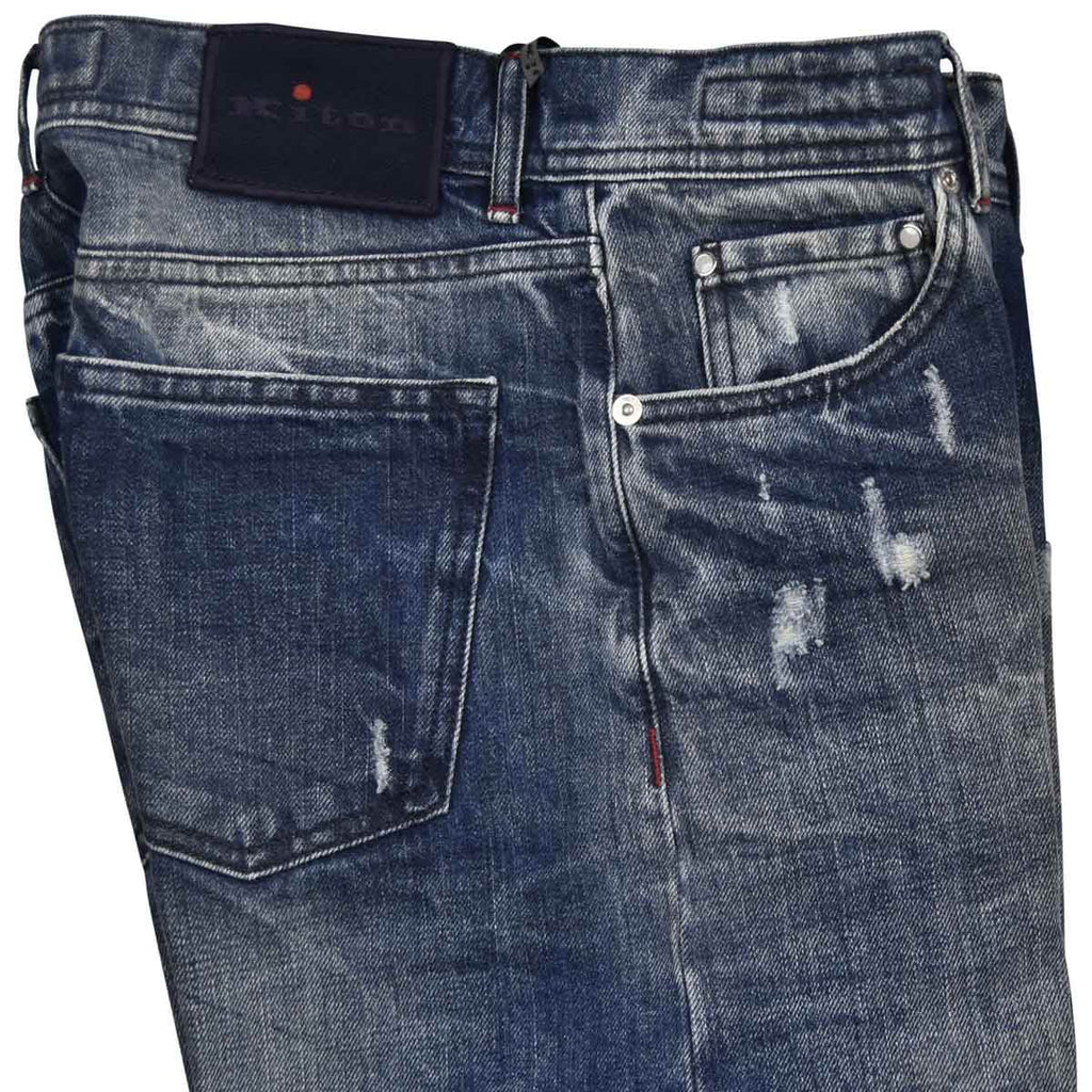KITON Blue Cotton Jeans