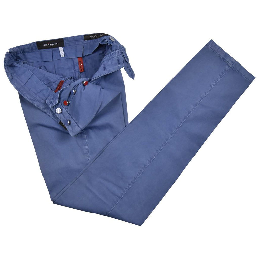 Kiton KITON Blue Cotton Ea Pants Blue 001