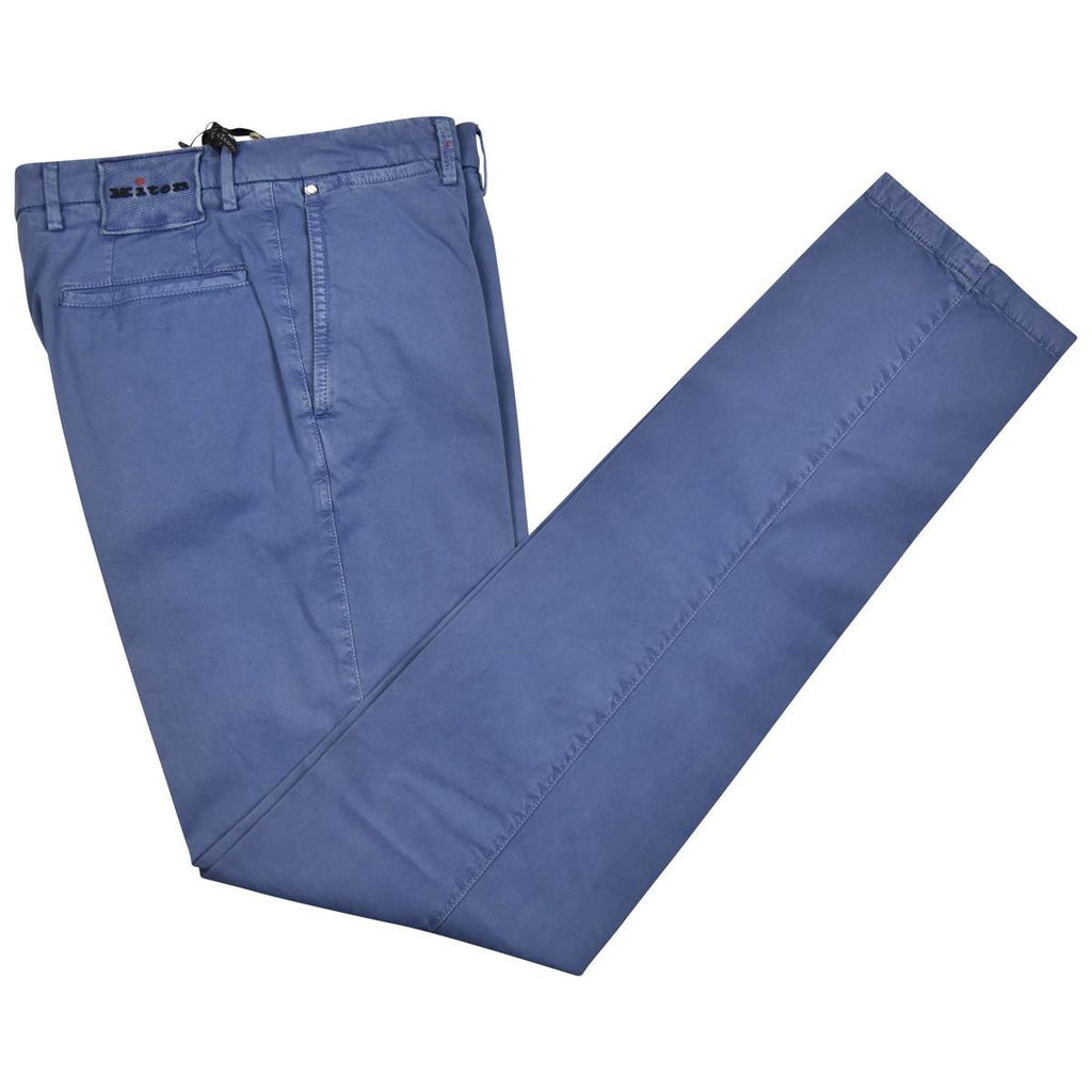 KITON Blue Cotton Ea Pants