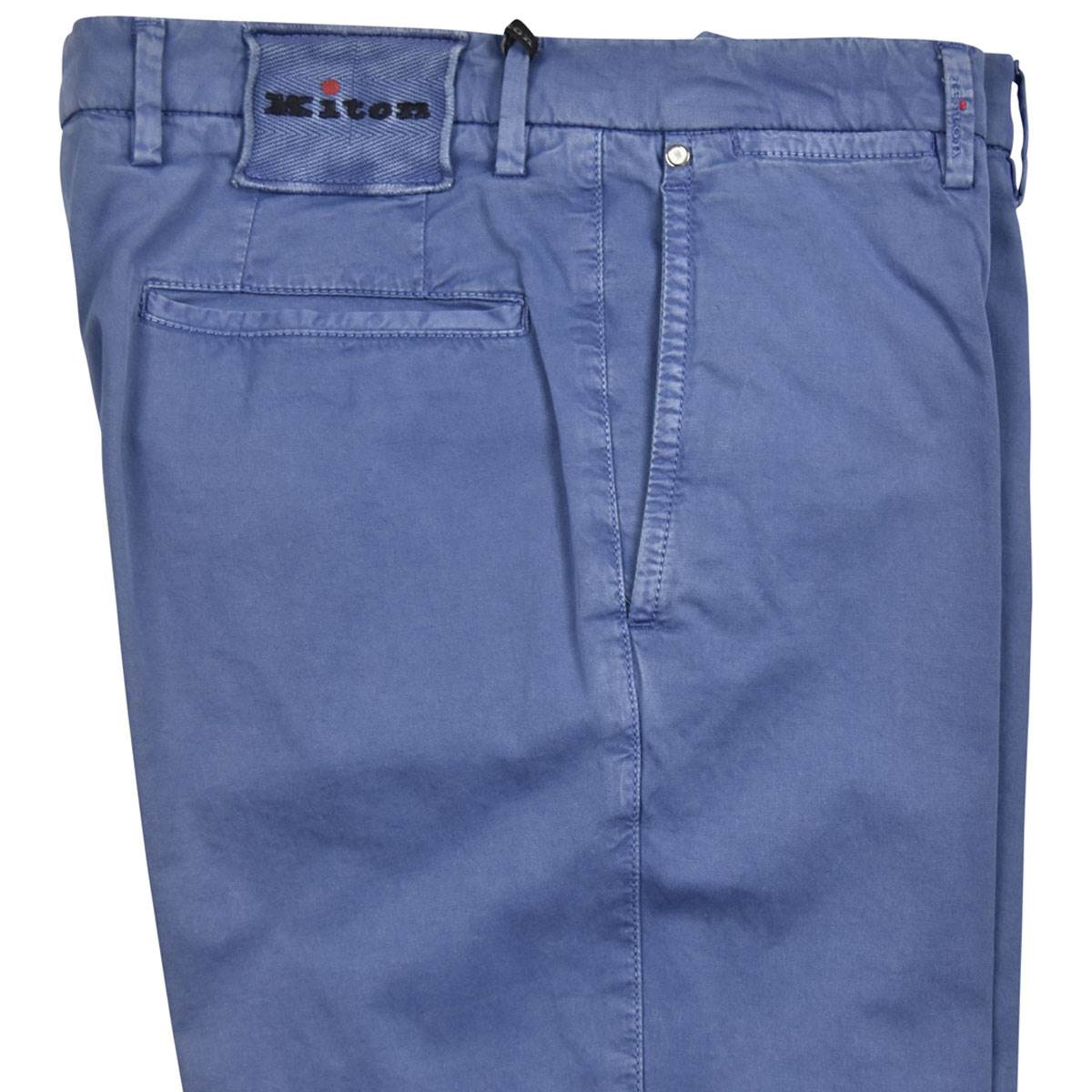 KITON Blue Cotton Ea Pants