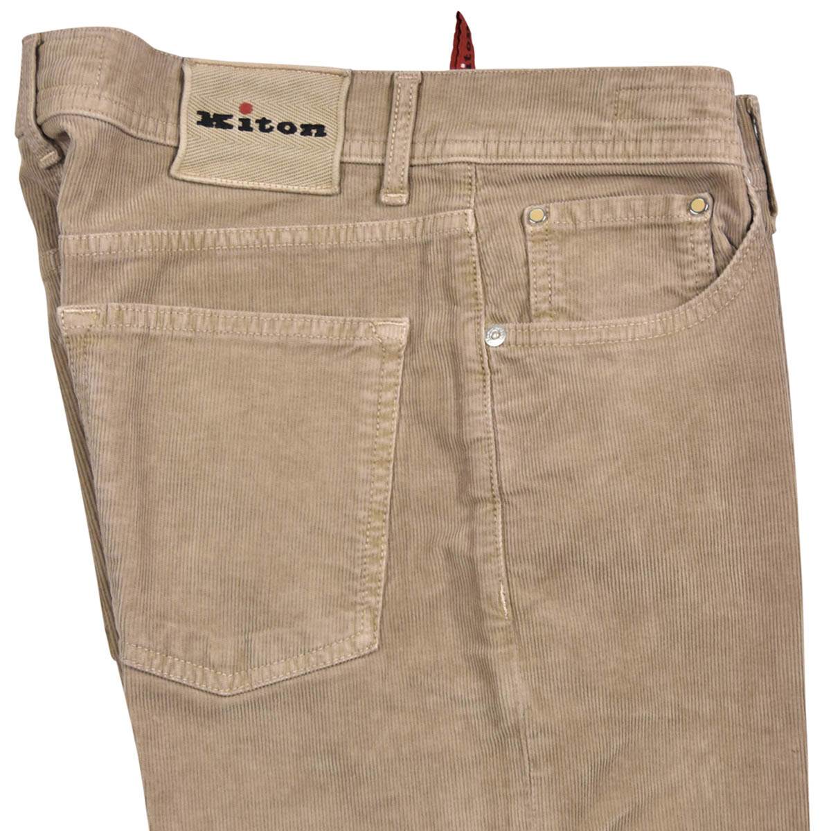 KITON Light Brown Cotton Ea Velvet Jeans