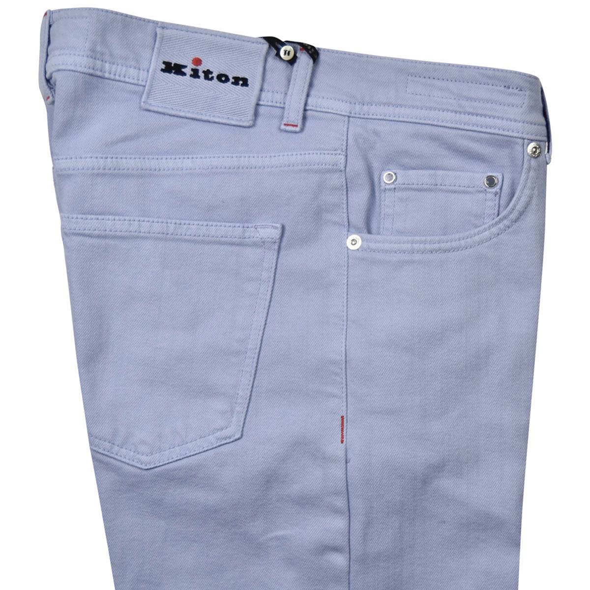 KITON Lilac Denim Cotton Ea Jeans